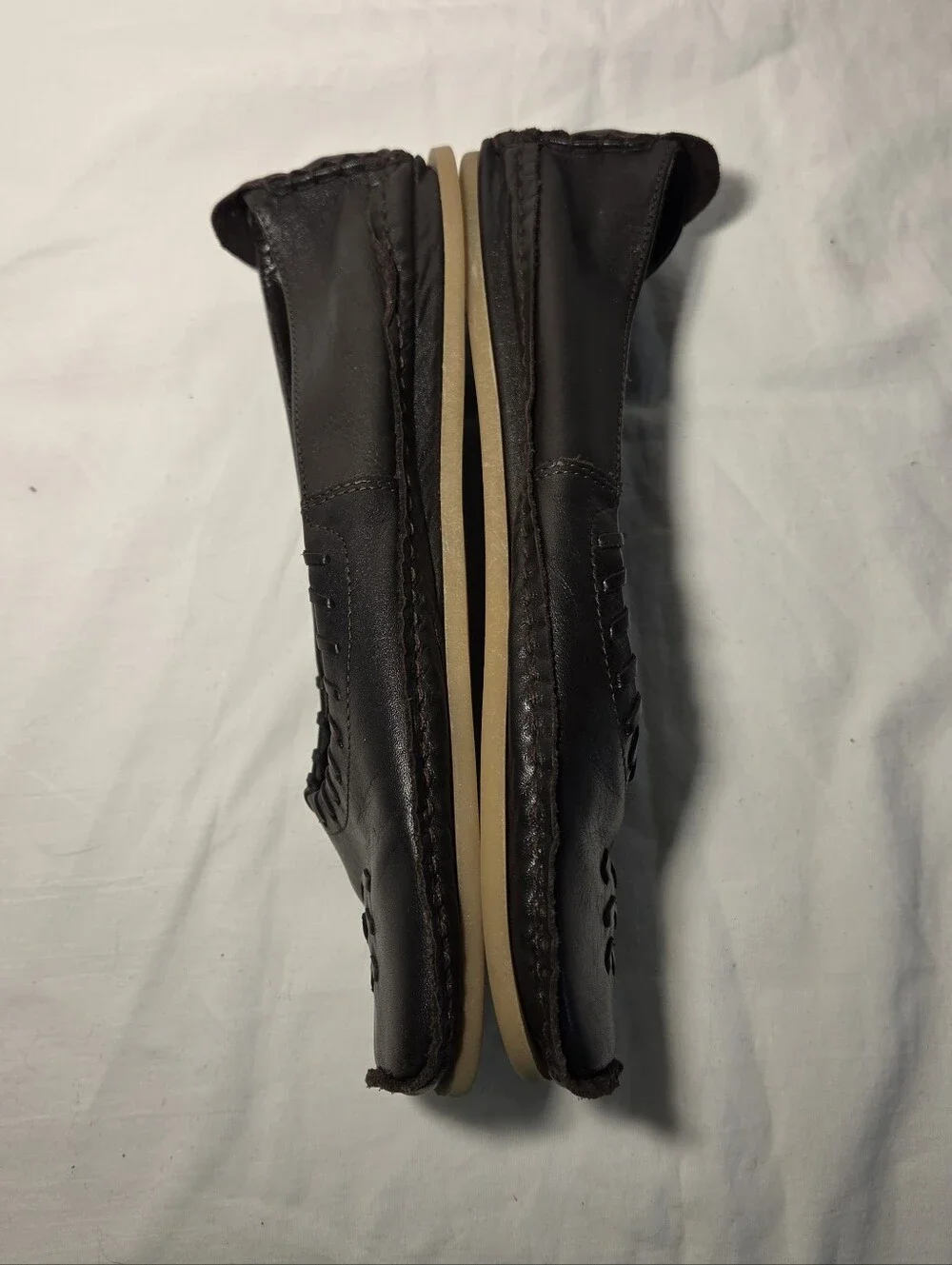 Soul of Africa Dark Brown Leather Square Toe Flats Euro 40